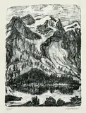 Erich Heckel, Berghang am See (Berge), 1965, Lithograph