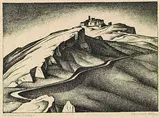 Alexander Kanoldt, Il paese di Bellegra, 1924, Lithograph