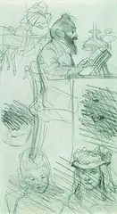 Studie eines Lesenden by Adolph von Menzel, Pencil drawing, sold Mar 2004