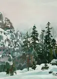 Siegward Sprotte, Winterliche Waldlandschaft, 1951, Watercolour