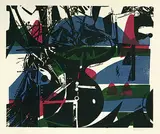 Die rauhe Alb by HAP Grieshaber, 1968, Woodcut printed in colours, sold Mar 2004