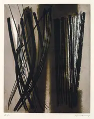 R 6 by Hans Hartung, 1953, Aquatint printed in colours, sold Mar 2004