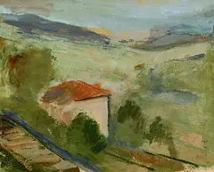 Henry Gowa, La maison rose, 1942, Oil