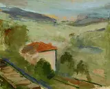 Henry Gowa, La maison rose, 1942, Oil