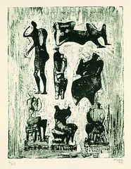 Seven sculptural ideas by Henry Moore, 1973, Lithograph, sold Mar 2004