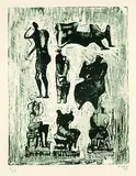 Henry Moore, Seven sculptural ideas, 1973, Lithograph