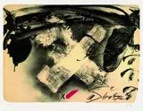 X de tissu by Antoni Tàpies, 1980, Lithograph printed in colours, sold Mar 2004