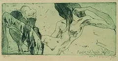 Pause a la Fuseli by Horst Janssen, 1974, Etching, sold Mar 2004