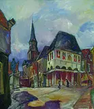 Otto Scheinhammer, Rathaus von Hoorn, Oil on canvas