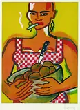 Elvira Bach, 2 Bll.: Küchendiva I. Badende