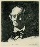 Edouard Manet, 2 Bll.: Charles Baudelaire de face III. Le chat et les fleurs, 1868, Etching