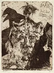 Saab by Horst Janssen, 1981, Etching, sold Mar 2004