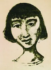 Mädchenkopf by Karl Hofer, 1929, Lithograph, sold Mar 2004