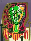 Pablo Picasso, Figure au Corsage rayé, 1949, Lithograph printed in colours