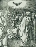 Die Sendung des Heiligen Geistes by Albrecht Durer, 1510, Woodcut, sold Mar 2004