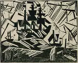 Barke auf See by Lyonel Feininger, 1918, Woodcut, sold Mar 2004