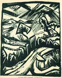 Frühlingslandschaft by Erich Heckel, 1913, Woodcut, sold Mar 2004