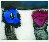 Klaus Fußmann, Anemone und Aster, 1985, Aquatint printed in colours