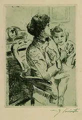 Mutter und Kind by Lovis Corinth, 1911, Etching, sold Mar 2004