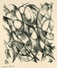 William Wauer, Komposition mit ovalen Formen, 1921, Lithograph