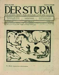 Ruhende Pferde by Franz Marc, 1911, Woodcut, sold Mar 2004