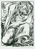 Ludwig Meidner, Prophet in apokalyptischer Landschaft, 1918, Lithograph