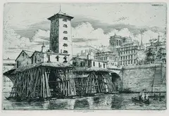 La Pompe Notre Dame by Charles Méryon, Etching, sold Mar 2004