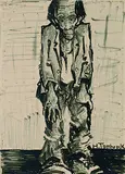 Hans Tombrock, Alter Mann, Brush and Indian ink drawing