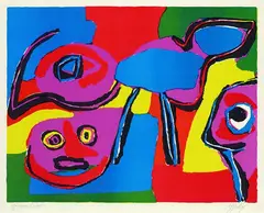 Komposition by Karel Appel, 1969, Lithograph printed in colours, sold Mar 2004