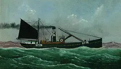George Race, Fischdampfer LT 76, 1913, Oil on cardboard