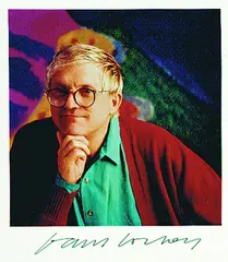 2 Bll.: Porträt von David Hockney. David Hockney with his dogs, Stanley and Boodgie by Jim McHugh, 1994, Colour photography, sold Mar 2004