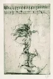 Horst Janssen, Selbstbildnis: Blüchers Gedächtnis, 1972, Etching