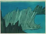 Otto Eglau, Felsen am Meer, 1959, Colour etching