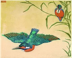 Martin E. Philipp, 2 Bll.: Vögel. Blumenstillleben, 1927, Woodcut printed in colours