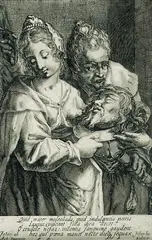 Johan Bara, Die Tochter von Herodes mit dem Haupt Johannes des Täufers, 1610, Copper engraving