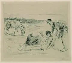 Der barmherzige Samariter by Max Liebermann, 1910, Drypoint, sold Mar 2004