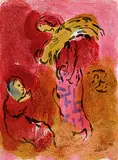 Marc Chagall, 2 Bll.: Ährenleserin Ruth. Ruths Treffen mit Boas, 1960, Lithograph printed in colours