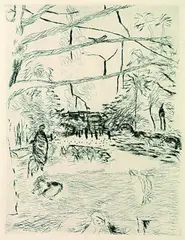 Le parc Monceau by Pierre Bonnard, 1937, Etching, sold Mar 2004
