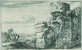 Herman van Swanevelt, Ruinen auf dem Palatin, 1640, Etching