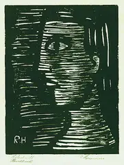 Kopf im Profil by Richard Haizmann, Woodcut, sold Mar 2004