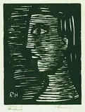 Richard Haizmann, Kopf im Profil, Woodcut