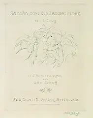 Otto Schoff, 7 Bll. in: Sappho oder die Lesbierinnen, 1920, Etching