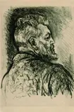 Max Slevogt, 2 Bll.: Die Verteidigung. Selbstbildnis, 1917, Lithograph
