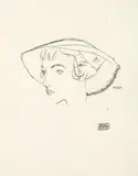 Egon Schiele, Poldi, 1914, Chalk drawing