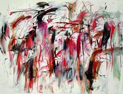 Ohne Titel by Peter Brüning, Um 1961, Öl und farbige Kreiden auf Leinwand, sold Dec 2003