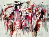 Peter Brüning, Ohne Titel, Um 1961, Öl und farbige Kreiden auf Leinwand
