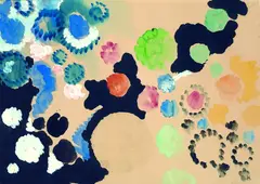 Schwarze Sternenbahn by Ernst Wilhelm Nay, 1955, Watercolour, sold Dec 2003