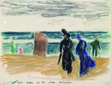 Lyonel Feininger, Am Strand von Heringsdorf, 1911, Chalk drawing