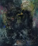 "mit blau" by Bernard Schultze, 1957, Oil, sold Dec 2003