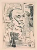 Max Beckmann, Selbst im Hotel, 1922, Lithograph